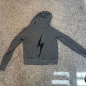 Aviator Nation Charcoal Lightning Bolt Hoodie